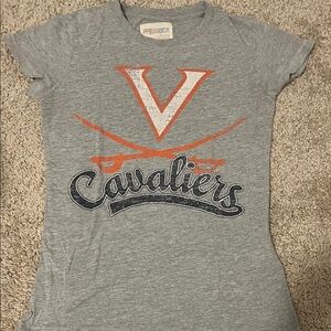 Pressbox Gray UVA Cavaliers Tee with Orange & Navy Logo Vintage Vibes